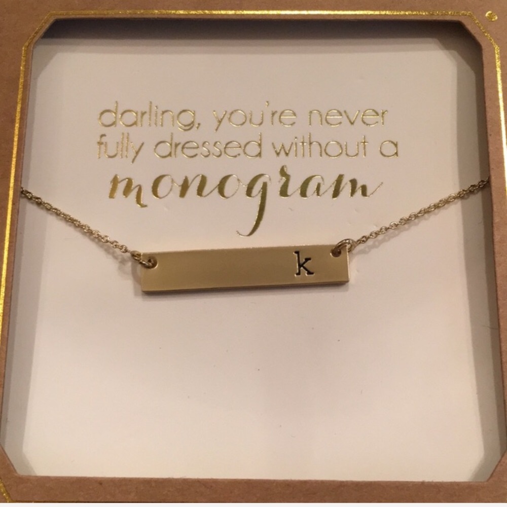 Monogrammed Gold Necklace - “K”